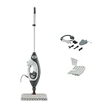 Shark Floor & Handheld Steam Cleaner, Steam Mop for Hard Floors with Klik n' Flip, Clean Tiles, Surfaces, Taps & Glass with Lift-Away, Garment Steamer & 5 Accessories, 2 Settings, Grey/White S6005UK