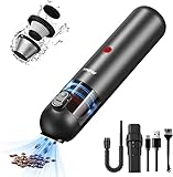RUBOT Car Vacuum Cleaner Cordless, 8000 Pa Portable Powerful Handheld Vacuum Cleaner, Small Rechargeable Car Vacuum for Home/Office/Pet/Car (P05-Black)