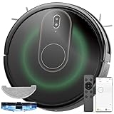 Robot Vacuum Cleaner with Mop Combo, 4000Pa Strong Suction, Robotic Vacuum with Auto Carpet Boost, 150mins Runtime, 2.89-in Slim, Self-Charging, Wi-Fi/APP/Alexa/Remote, for Pet Hair Hard Floor Carpet